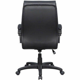 Lorell Deluxe High-back Office Chair - Leather Seat - Leather Back - High Back - 5-star Base - Black - 1 Each