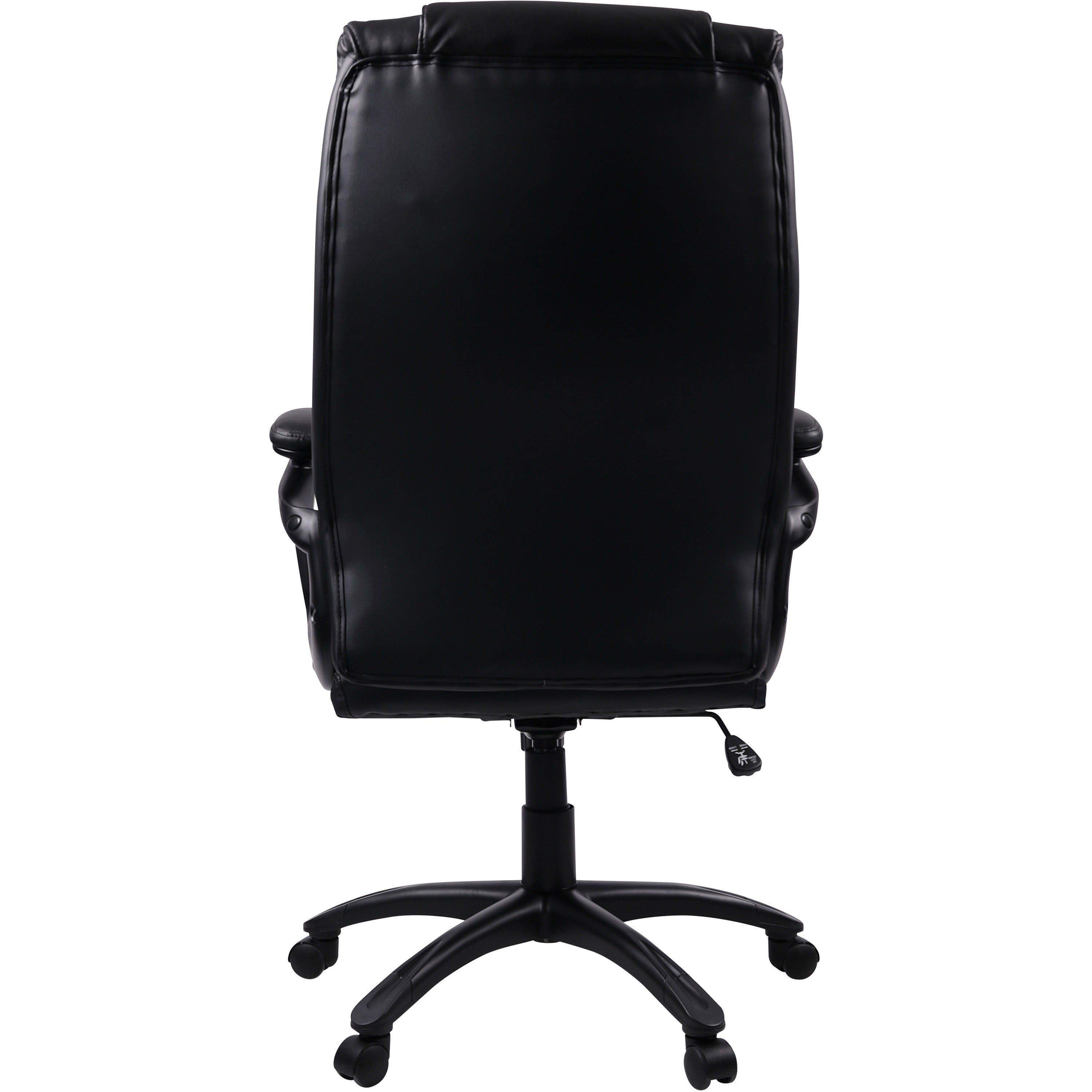 Lorell High-back Cushioned Office Chair - Bonded Leather Seat - Bonded Leather Back - High Back - 5-star Base - Black - 1 Each - 