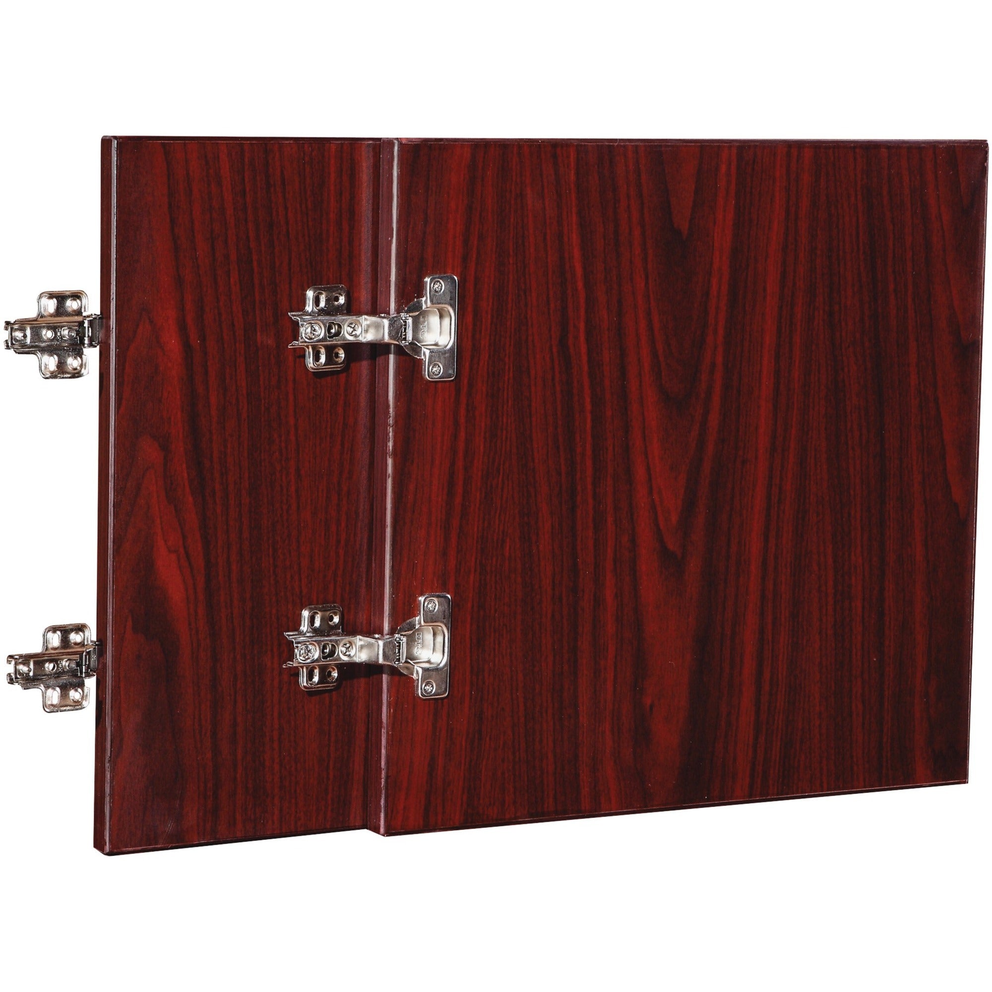 Lorell Essentials/Revelance Series Wall-Mount Hutch Door Kit - 16.6" x 16" x 0.7" x 0.8" - Material: Polyvinyl Chloride (PVC) - Finish: Mahogany