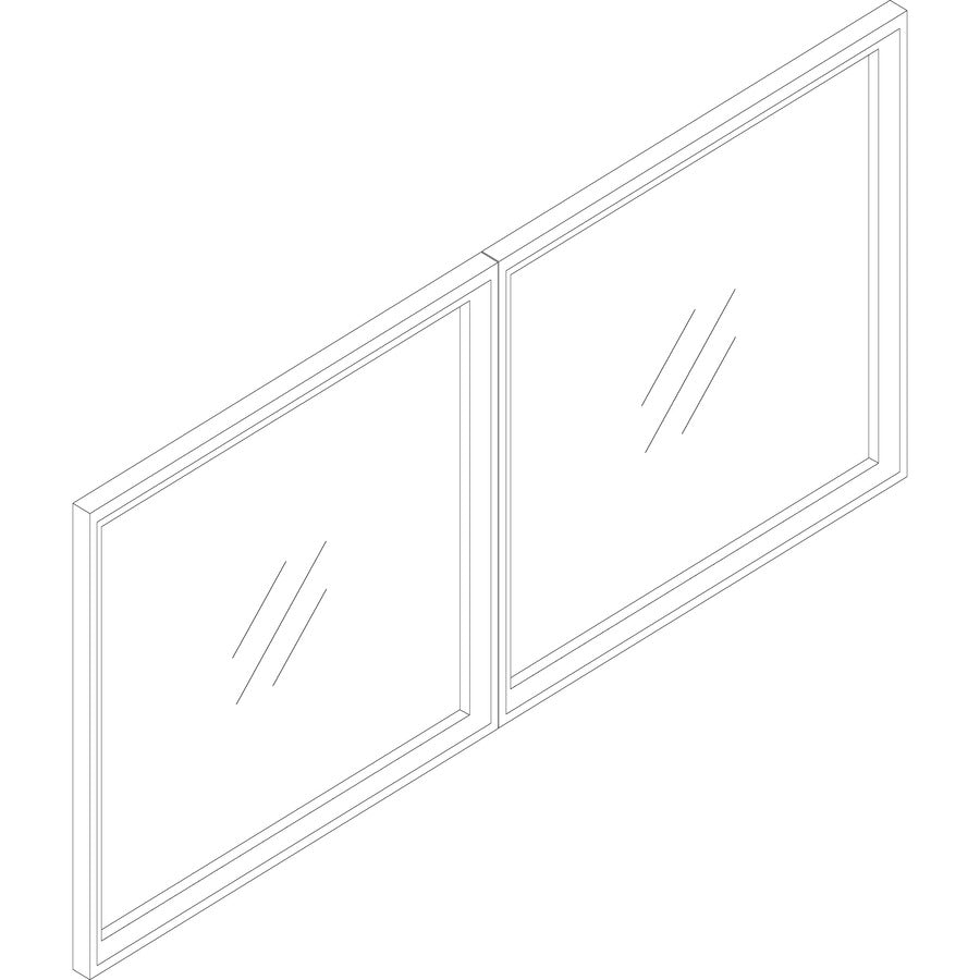 Lorell Essentials Series Wall-Mount Hutch Door Kit - 16.6" x 16" x 0.7" x 0.8" - Finish: Cherry - 