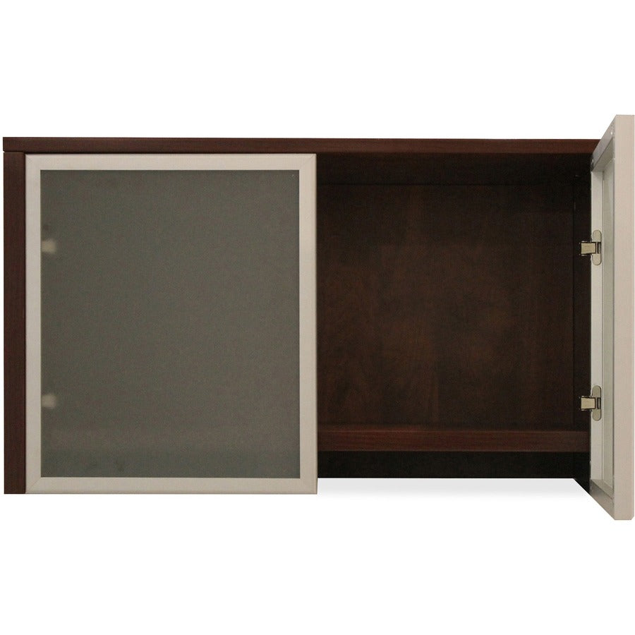 Lorell Essentials/Revelance Series Wall-Mount Hutch Glass Door - 0.2" , 36" Door, 16.6" x 16"0.9" - Finish: Frost