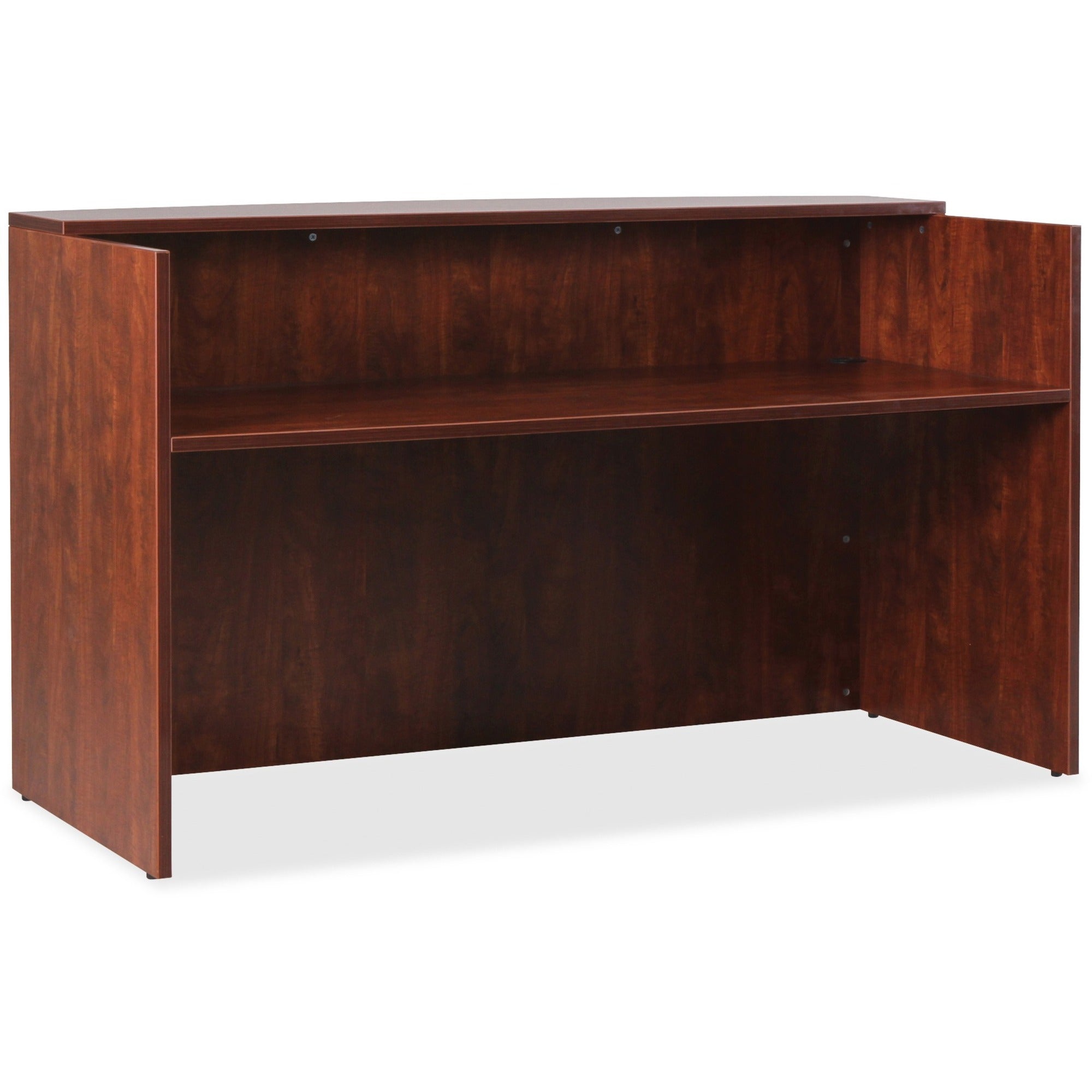 Lorell Essentials Series Front Reception Desk - 1" Top, 35.4" x 70.9"42.5" Desk - Finish: Cherry Laminate - Durable - For Office - 