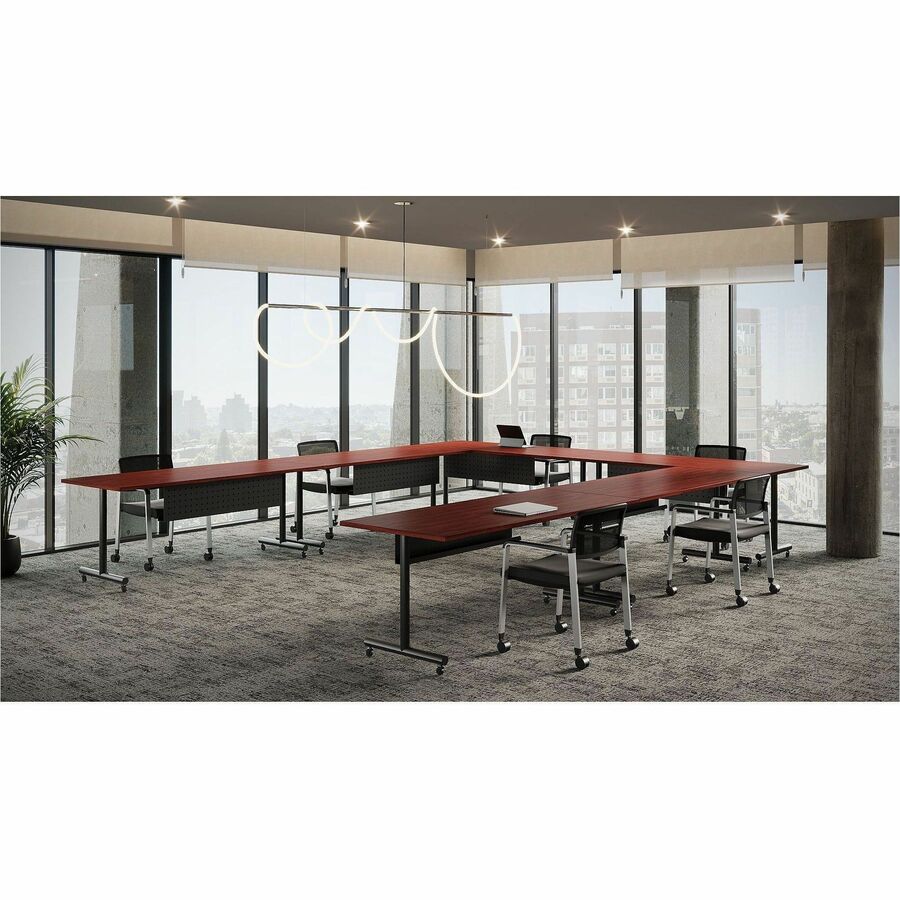Lorell Relevance Series Tabletop - For - Table TopLaminated Rectangle, Mahogany Top x 72" Table Top Width x 24" Table Top Depth x 1" Table Top Thickness x 71.63" Width x 23.63" Depth - 1 Each