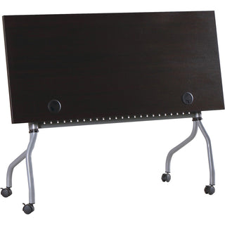 Lorell Flip Top Training Table - For - Table TopRectangle Top - Four Leg Base - 4 Legs x 48" Table Top Width x 23.50" Table Top Depth - 29.50" Height x 47.25" Width x 23.63" Depth - Assembly Required - Espresso, Silver - Melamine, Nylon - 1 Each