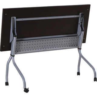 Lorell Flip Top Training Table - For - Table TopRectangle Top - Four Leg Base - 4 Legs x 48" Table Top Width x 23.50" Table Top Depth - 29.50" Height x 47.25" Width x 23.63" Depth - Assembly Required - Espresso, Silver - Melamine, Nylon - 1 Each
