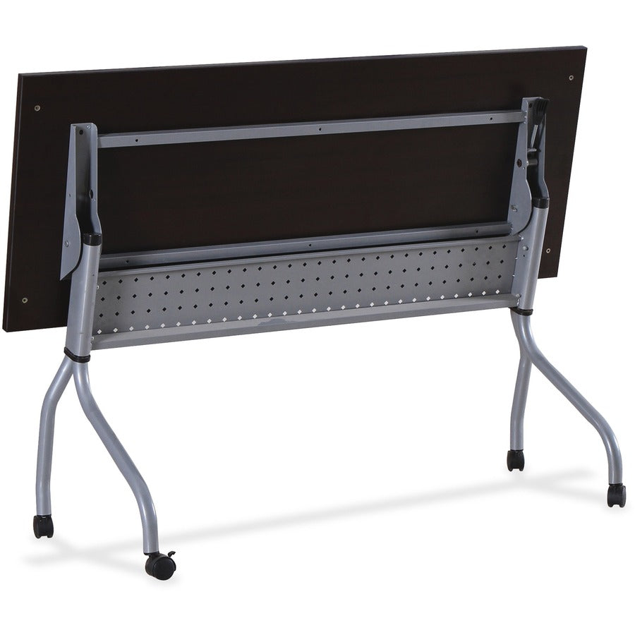 Lorell Espresso/Silver Training Table, Sold as 1 Each