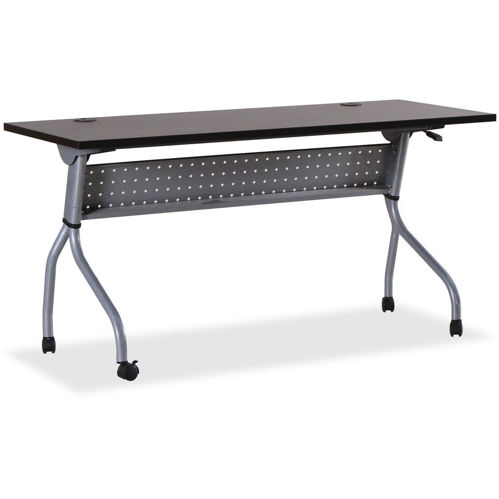 Lorell Espresso/Silver Training Table, Sold as 1 Each