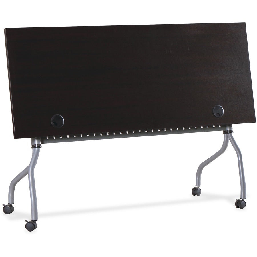 Lorell Espresso/Silver Training Table, Sold as 1 Each