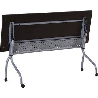 Lorell Flip Top Training Table - For - Table TopRectangle Top - Four Leg Base - 4 Legs x 72" Table Top Width x 23.50" Table Top Depth - 29.50" Height x 70.88" Width x 23.63" Depth - Assembly Required - Espresso, Silver - Melamine, Nylon - 1 Each