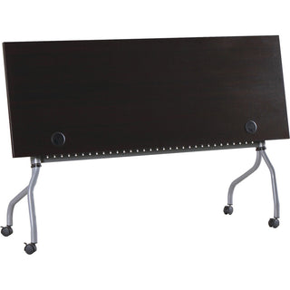 Lorell Flip Top Training Table - For - Table TopRectangle Top - Four Leg Base - 4 Legs x 72" Table Top Width x 23.50" Table Top Depth - 29.50" Height x 70.88" Width x 23.63" Depth - Assembly Required - Espresso, Silver - Melamine, Nylon - 1 Each