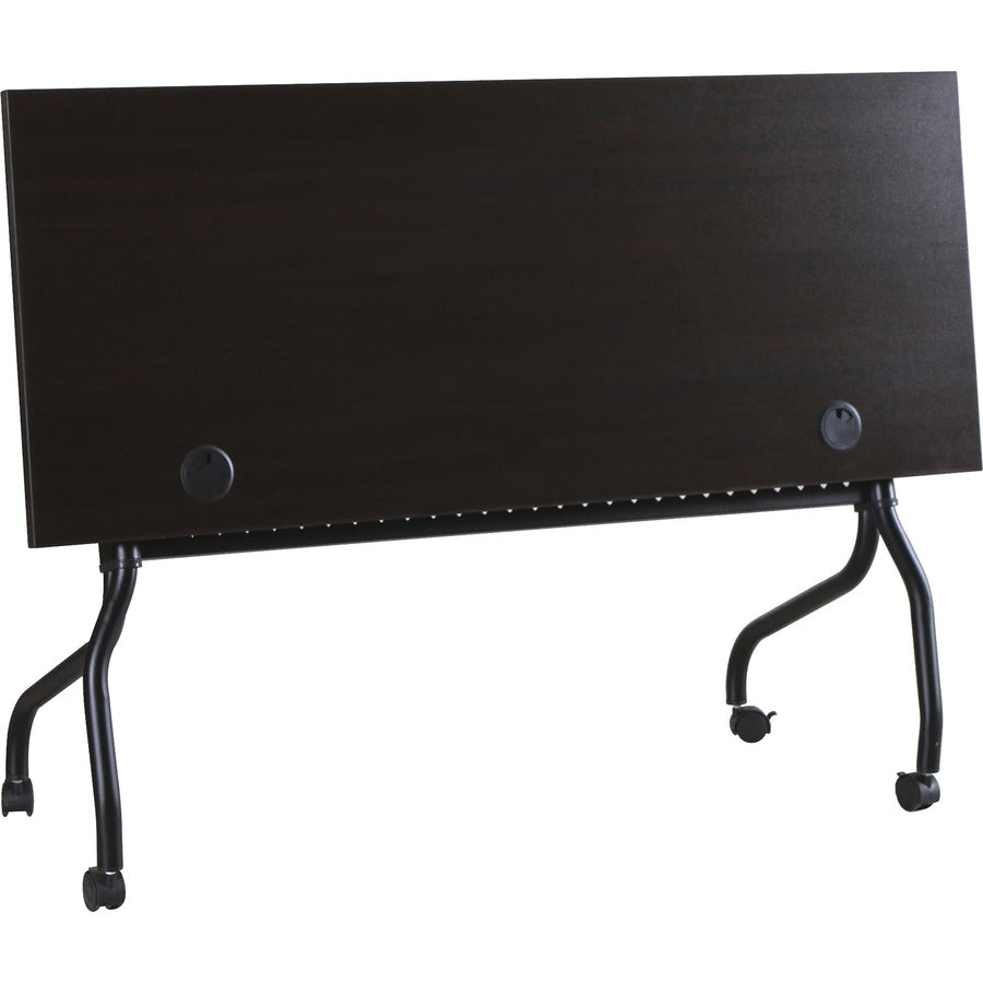 Lorell Flip Top Training Table - For - Table TopRectangle Top - Four Leg Base - 4 Legs x 48" Table Top Width x 23.50" Table Top Depth - 29.50" Height x 47.25" Width x 23.63" Depth - Assembly Required - Black, Espresso - Melamine, Nylon - 1 Each