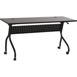 Lorell Flip Top Training Table - For - Table TopRectangle Top - Four Leg Base - 4 Legs x 60" Table Top Width x 23.50" Table Top Depth - 29.50" Height x 59" Width x 23.63" Depth - Assembly Required - Espresso, Black - Melamine, Nylon - 1 Each