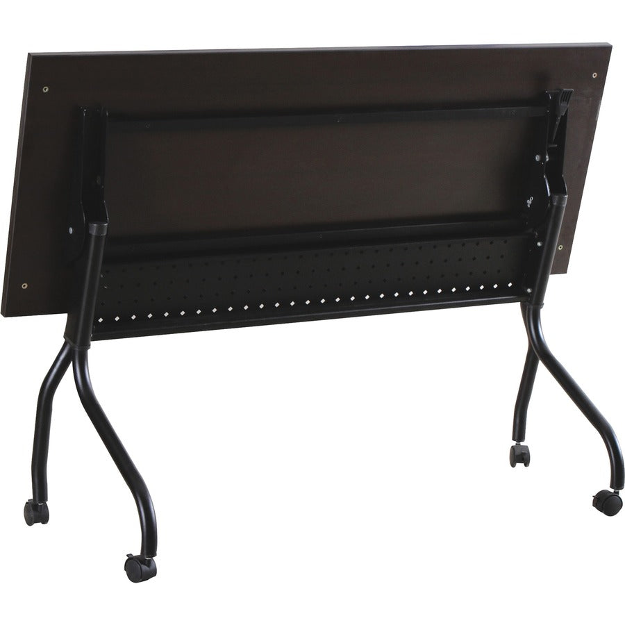 Lorell Flip Top Training Table - For - Table TopRectangle Top - Four Leg Base - 4 Legs x 60" Table Top Width x 23.50" Table Top Depth - 29.50" Height x 59" Width x 23.63" Depth - Assembly Required - Espresso, Black - Melamine, Nylon - 1 Each
