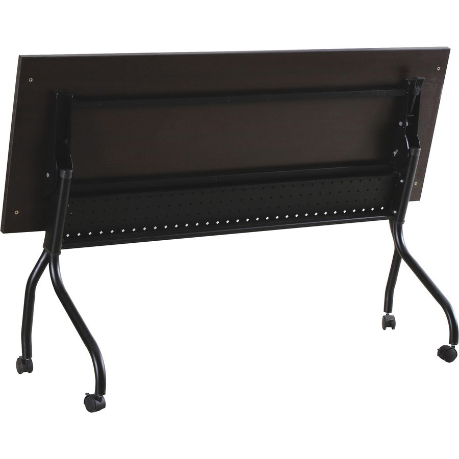 Lorell Flip Top Training Table - For - Table TopRectangle Top - Four Leg Base - 4 Legs x 72" Table Top Width x 23.50" Table Top Depth - 29.50" Height x 70.88" Width x 23.63" Depth - Assembly Required - Espresso, Black - Melamine, Nylon - 1 Each