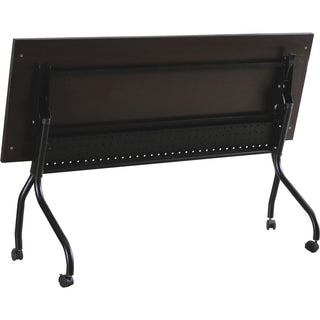 Lorell Flip Top Training Table - For - Table TopRectangle Top - Four Leg Base - 4 Legs x 72" Table Top Width x 23.50" Table Top Depth - 29.50" Height x 70.88" Width x 23.63" Depth - Assembly Required - Espresso, Black - Melamine, Nylon - 1 Each