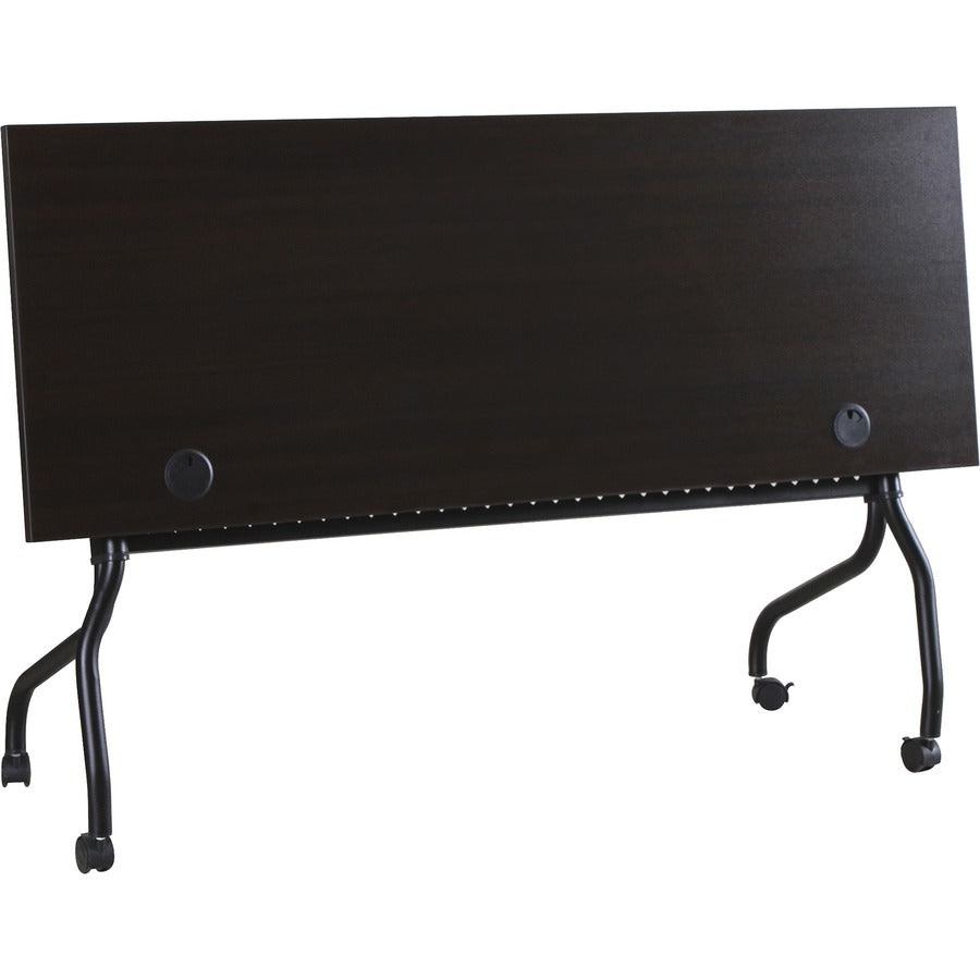 Lorell Flip Top Training Table - For - Table TopRectangle Top - Four Leg Base - 4 Legs x 72" Table Top Width x 23.50" Table Top Depth - 29.50" Height x 70.88" Width x 23.63" Depth - Assembly Required - Espresso, Black - Melamine, Nylon - 1 Each