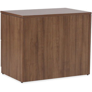 Lorell Essentials Series Lateral File - 1" Top, 0.1" Edge, 35.5" x 22"29.5" Lateral File - 2 x File Drawer(s) - Walnut, Laminate Table Top - Durable, Built-in Hangrail, Ball Bearing Slide, Drawer Extension, Lockable, Anti-tip, Adjustable Leveler - Fo