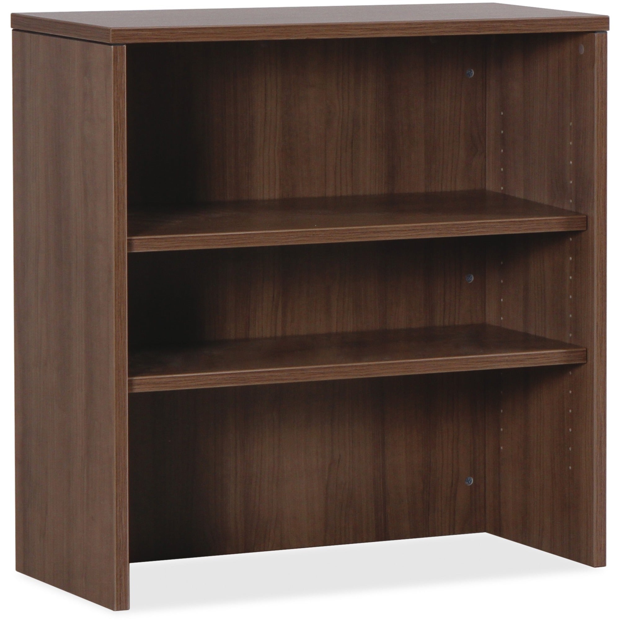 Lorell Essentials Series Stack-on Bookshelf - 36" x 15"36" - 2 Shelve(s) - Material: MFC, Polyvinyl Chloride (PVC) - Finish: Walnut, Laminate - Stackable - For Office, Book, Binder, Display Screen - 