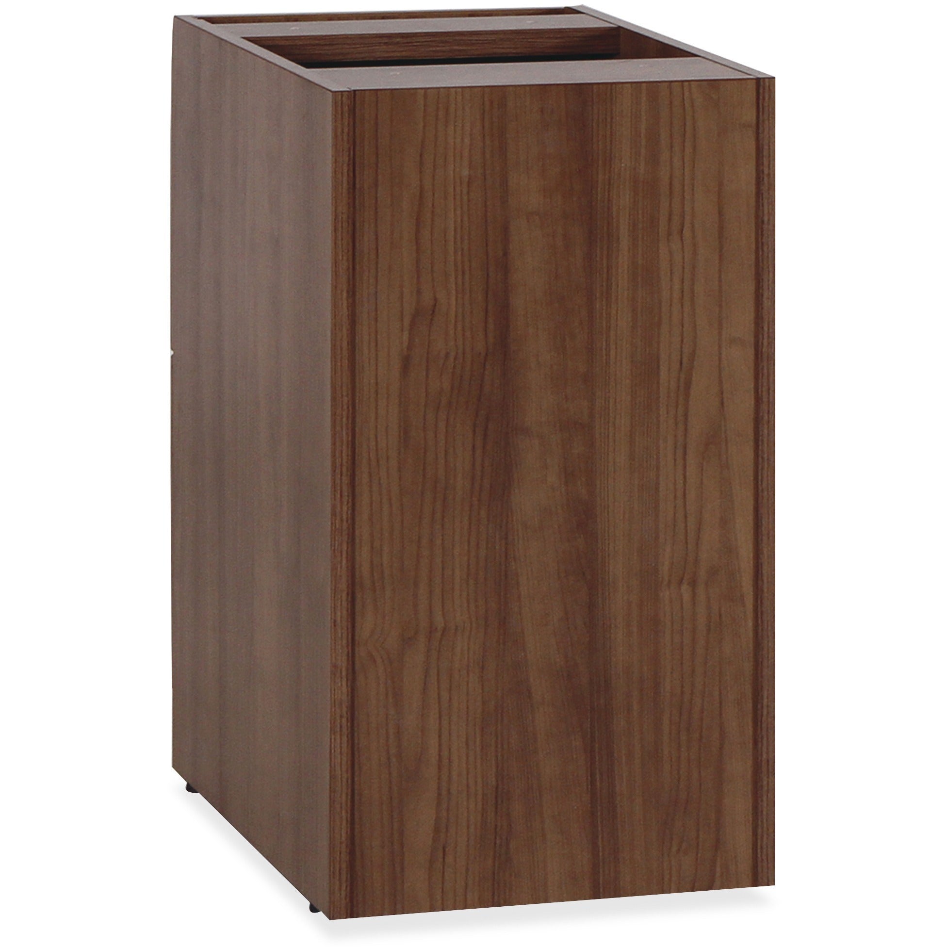 Lorell Essentials Series File/File Fixed File Cabinet - 15.5" x 21.9"28.5" Pedestal, 3.8" - 2 x File Drawer(s) - Finish: Laminate, Walnut - Built-in Hangrail, Ball-bearing Suspension, Mobility - For File, File Folder - 