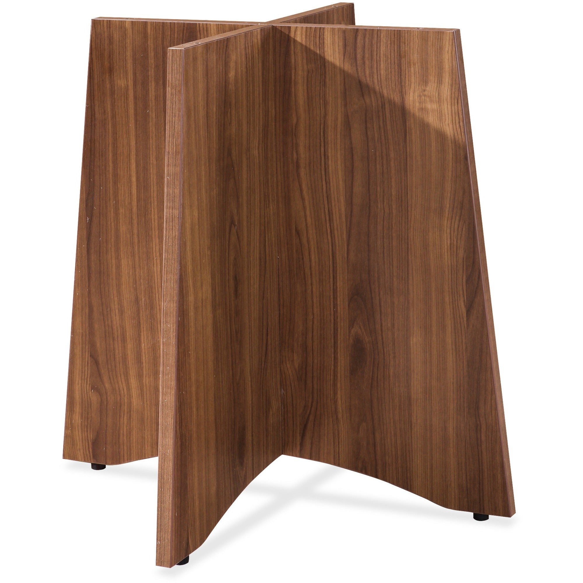 Lorell Essentials Round Conference Table Base - 24" x 24" x 29" - Material: Steel - Finish: Walnut - 