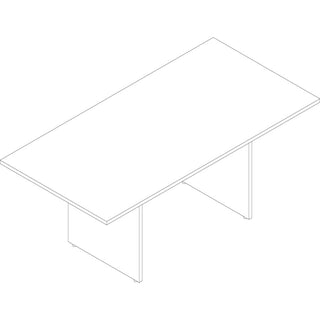 Lorell Essentials Rectangular Modular Conference Table - 1" Table Top, 0" Edge, 70.9" x 35.4"29" - Material: MFC, Polyvinyl Chloride (PVC) - Finish: Walnut Laminate - Modesty Panel, Adjustable Foot Glide - For Meeting - 