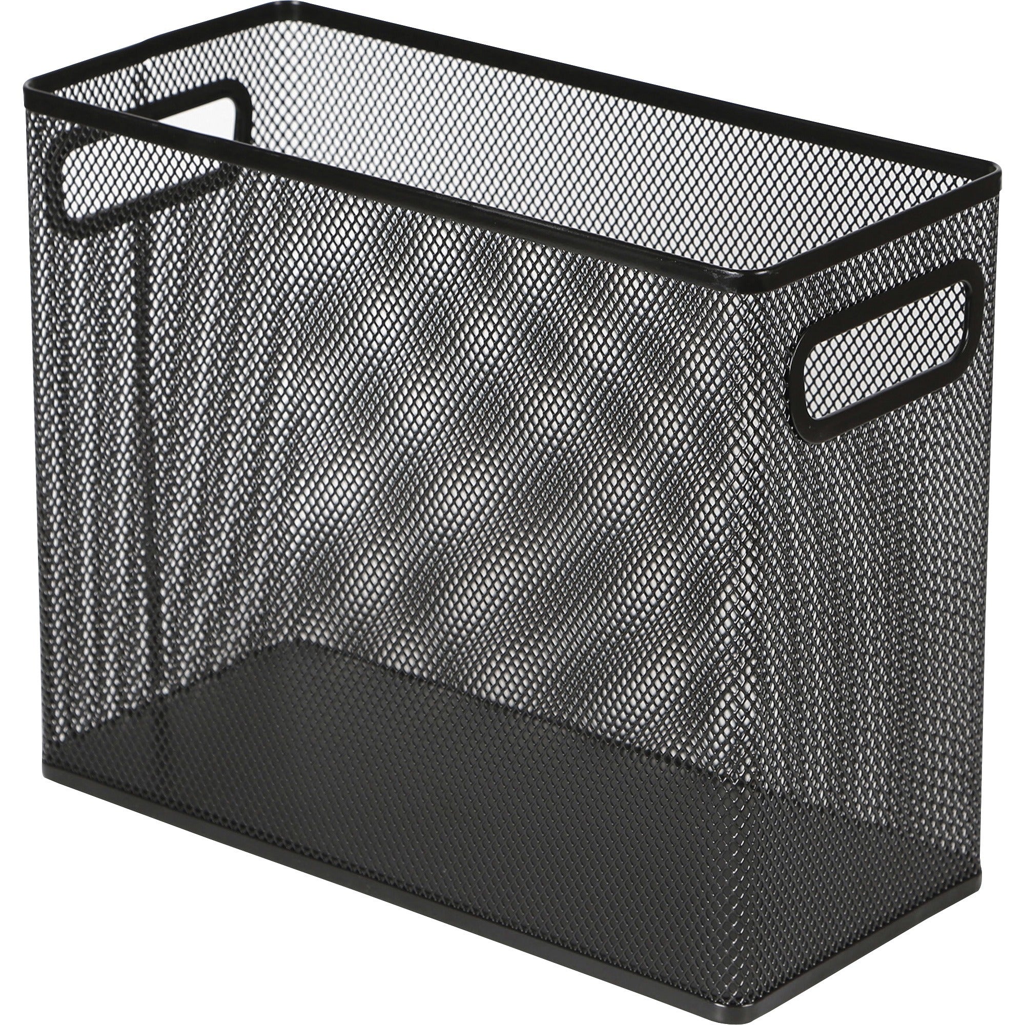 Lorell Mesh Tabletop Hanging File Holder - Black - Steel - 1 Each - 