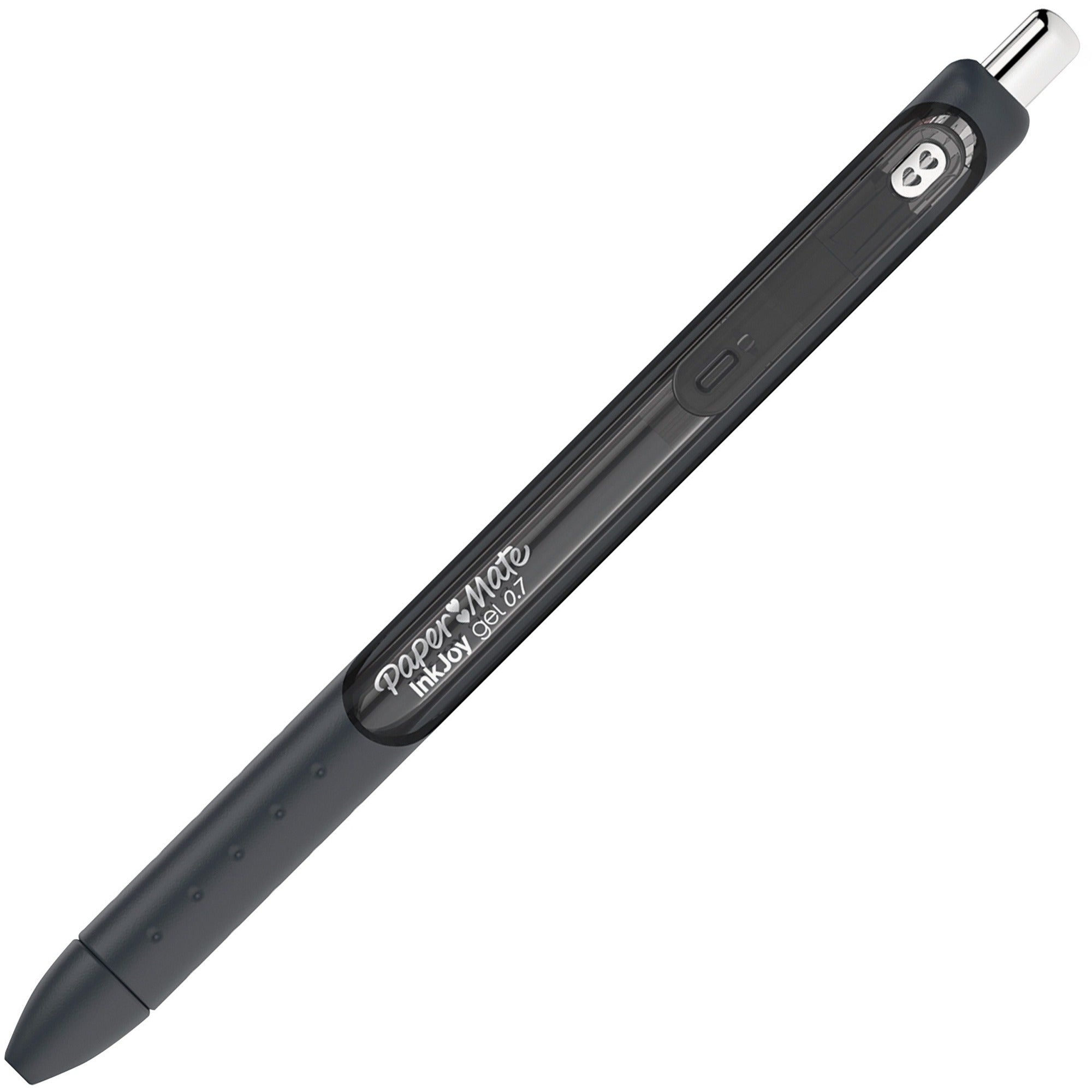 Paper Mate InkJoy Gel Pen - 0.7 mm Pen Point Size - Retractable - Black Gel-based Ink - Black Barrel - 10 / Pack - 