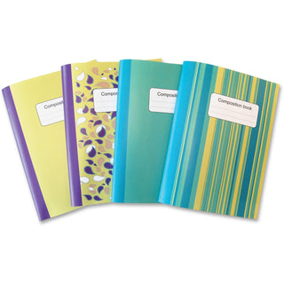 Sparco Composition Books - 80 Sheets - College Ruled - 9.75" x 7.5" - Multi-colored Cover - Sturdy Cover, Durable - 4 / Pack - 