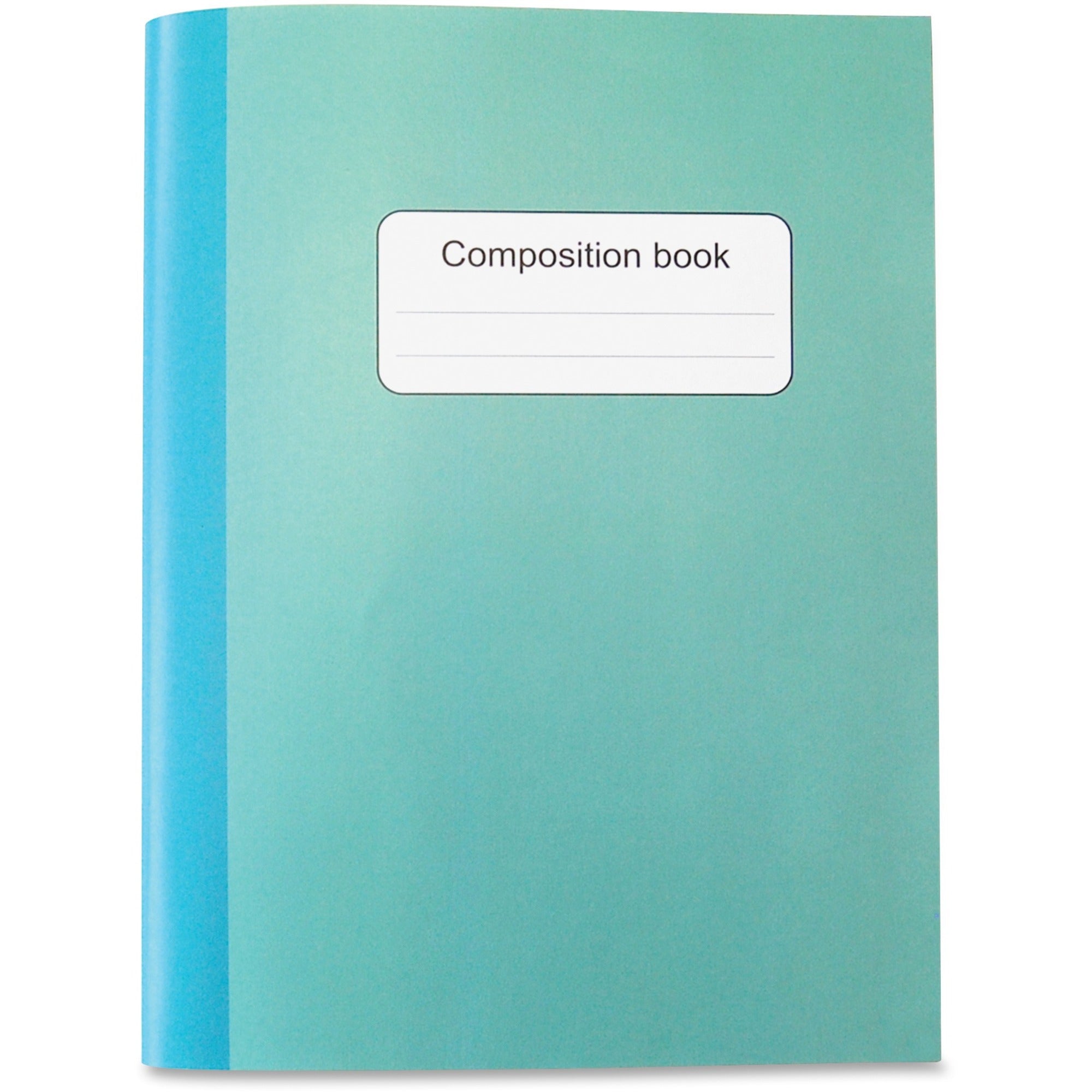Sparco College-ruled Composition Book - 80 Sheets - Stitched - College Ruled - 15 lb Basis Weight - 9.75" x 7.5" x 10" - Blue, Green Cover - Sturdy Cover - Recycled - 1 Each - 