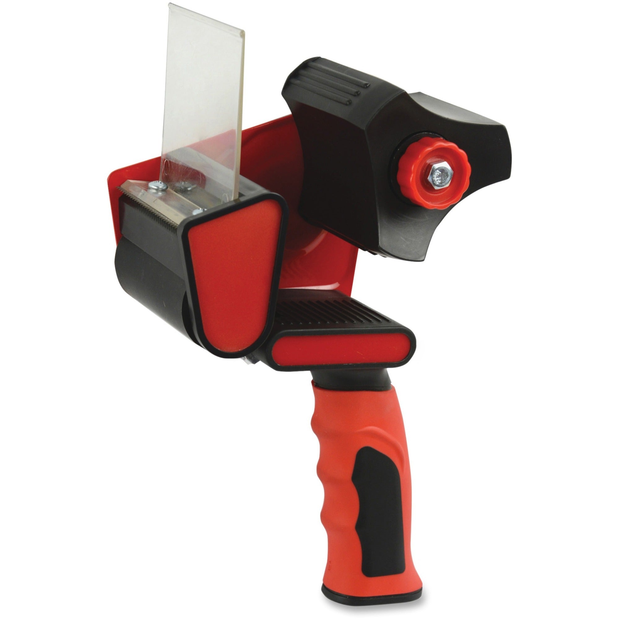 Sparco Handheld Tape Dispenser - 3" Core - Refillable - Ergonomic Design, Adjustable Tension Mechanism, Durable - Red, Black - 1 Each - 