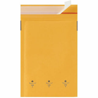 Sparco Size 0 Bubble Cushioned Mailers - Bubble - #0 - 6" Width x 10" Length - Self-sealing - Kraft - 200 / Carton - Kraft