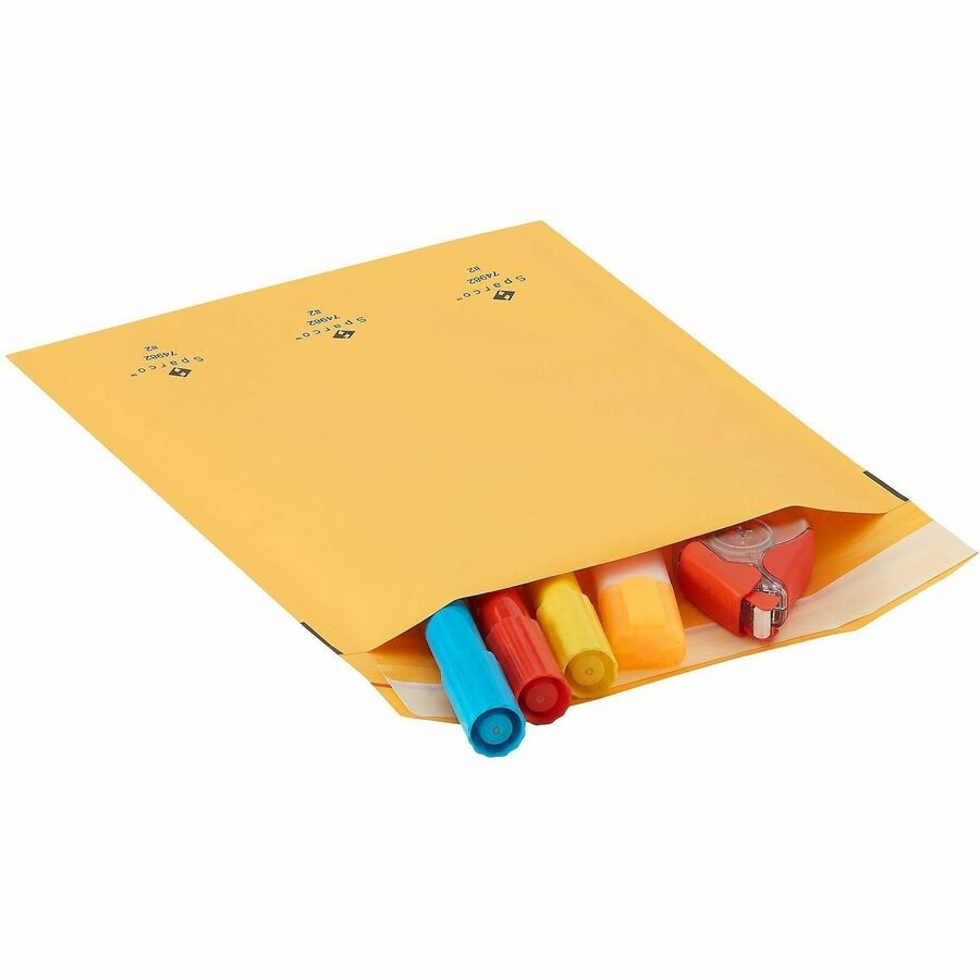 Sparco Size 2 Bubble Cushioned Mailers - Bubble - #2 - 8 1/2" Width x 12" Length - Self-sealing - Kraft - 100 / Carton - Kraft