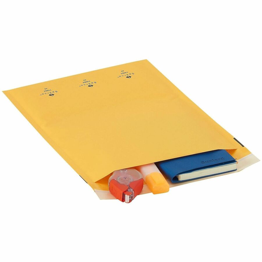 Sparco Size 4 Bubble Cushioned Mailers - Bubble - #4 - 9 1/2" Width x 14 1/5" Length - Self-sealing - Kraft - 100 / Carton - Kraft