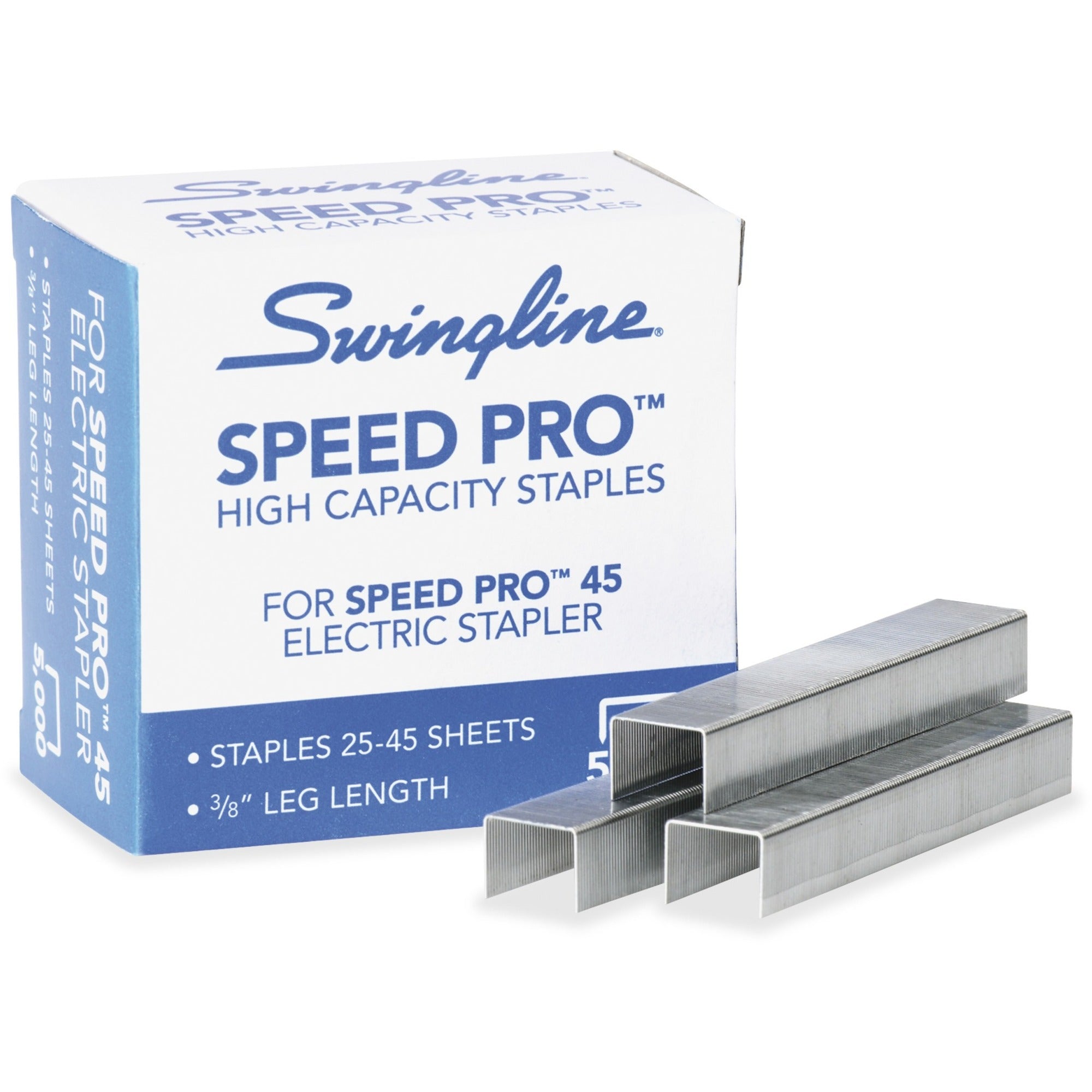 Swingline Speed Pro High-Capacity Staples - 3/8" Leg - Holds 45 Sheet(s) - for Paper5000 / Box - 