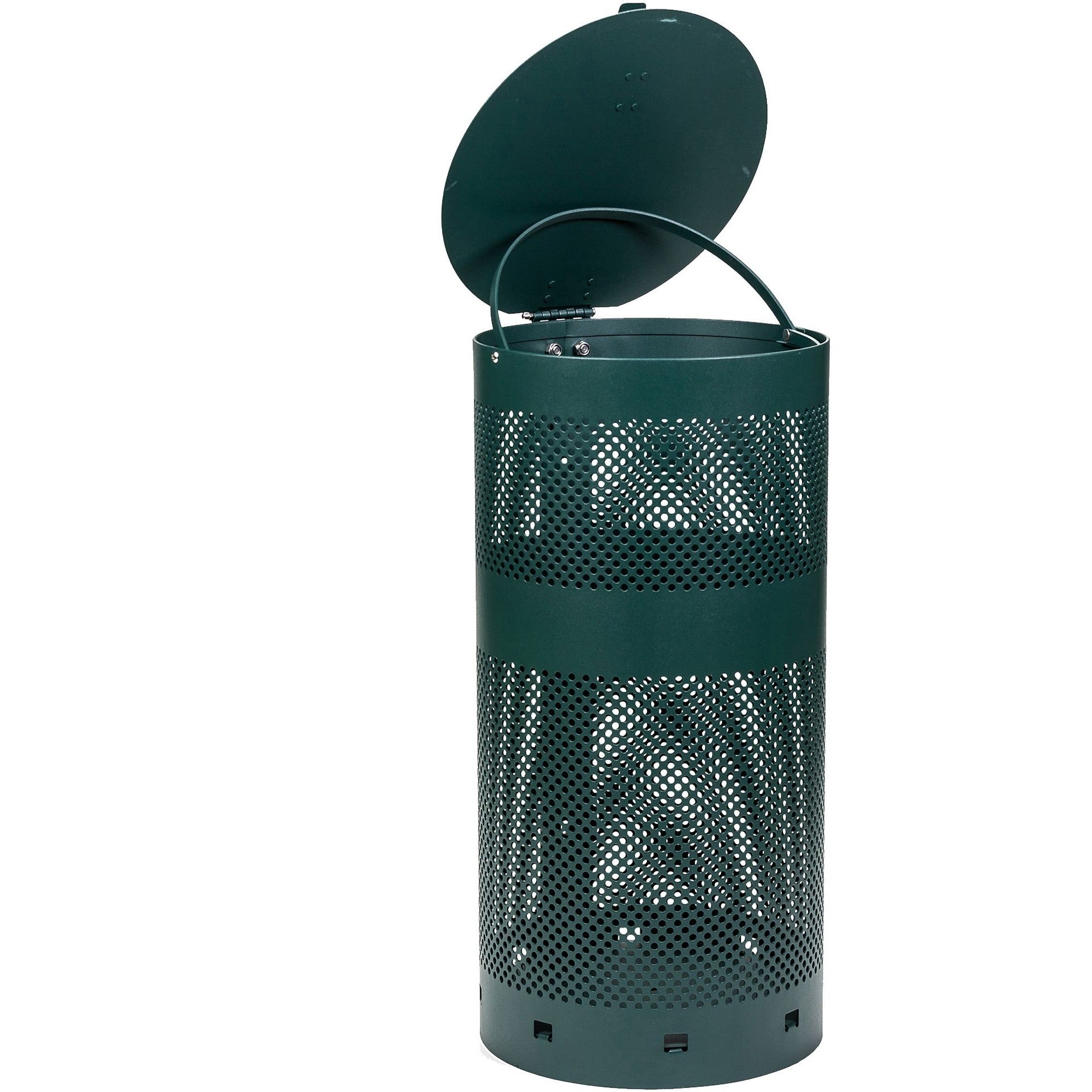 Tatco Dog Waste Station Trash Can - Rust Resistant - Powder Coated Aluminum - Green - 1 Each - 