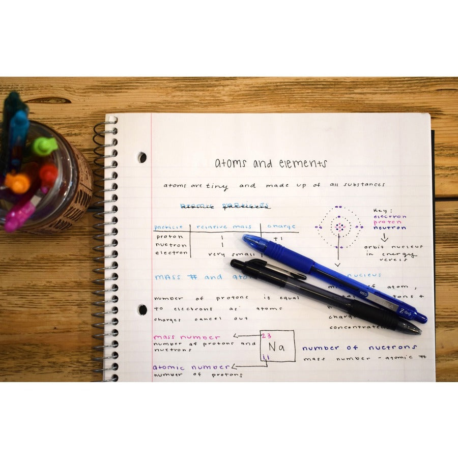 Z-Grip Ballpoint Pen, Retractable, Medium 1 mm, Black Ink, Clear/Black Barrel, 48/Pack