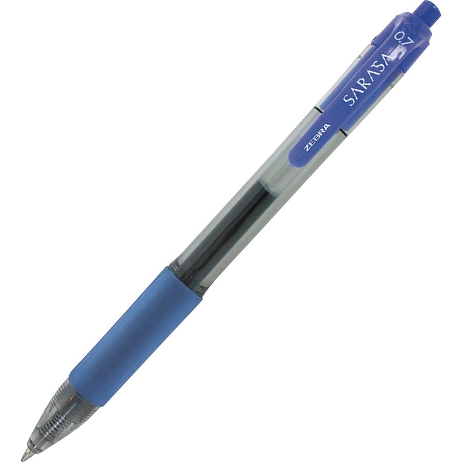 Sarasa Dry Gel X20 Gel Pen, Retractable, Medium 0.7 mm, Blue Ink, Clear/Blue Barrel, 36/Pack