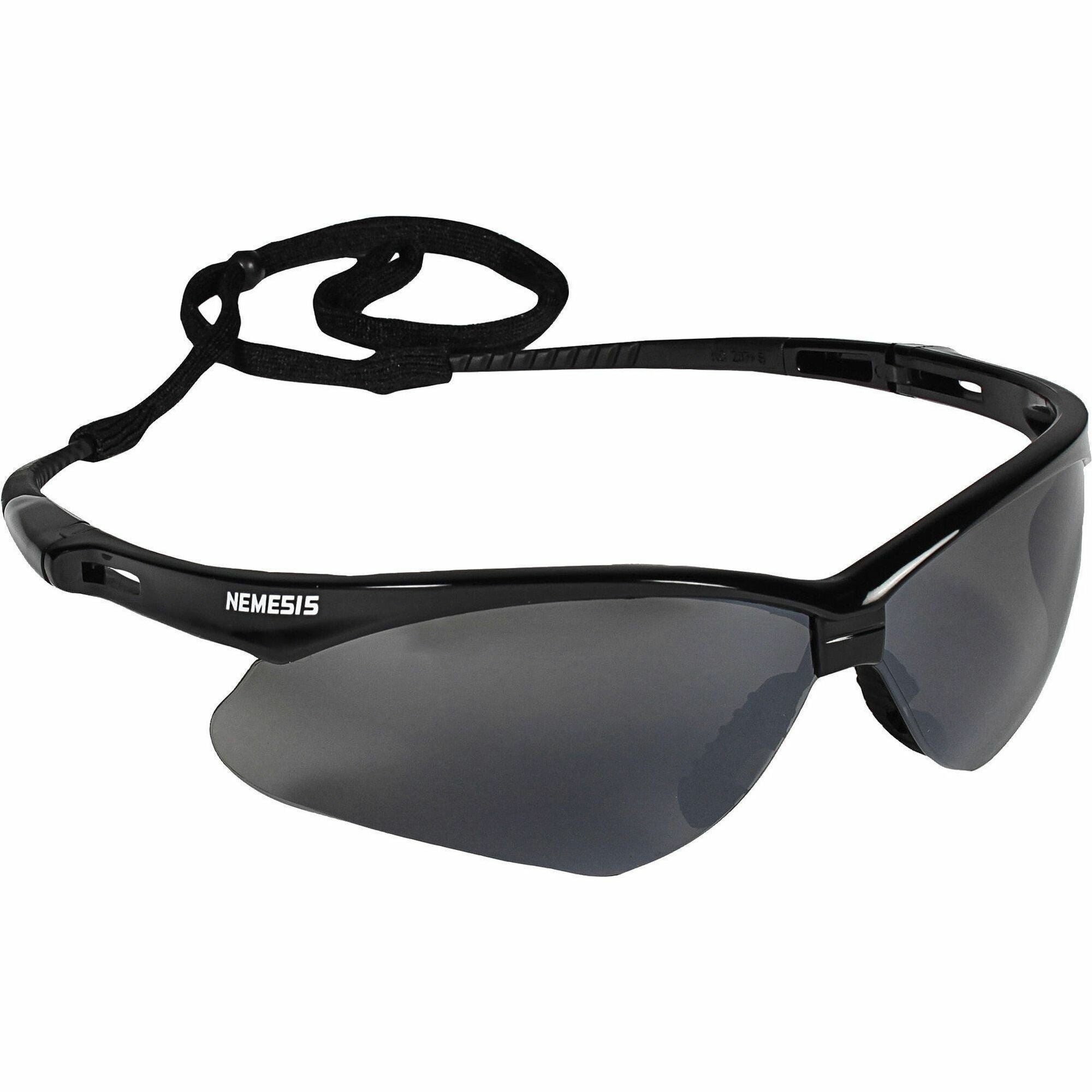 kleenguard-v30-nemesis-safety-eyewear-recommended-for-manufacturing-construction-shooting-industrial-ultraviolet-protection-smoke-lens-black-frame-flexible-lightweight-comfortable-scratch-resistant-12-carton_kcc25688ct - 1