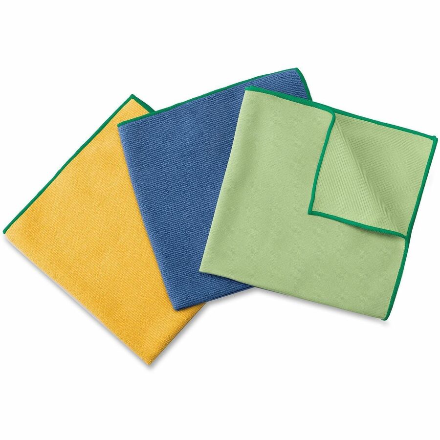 Microfiber Cloths, Reusable, 15.75 x 15.75, Green, 24/Carton