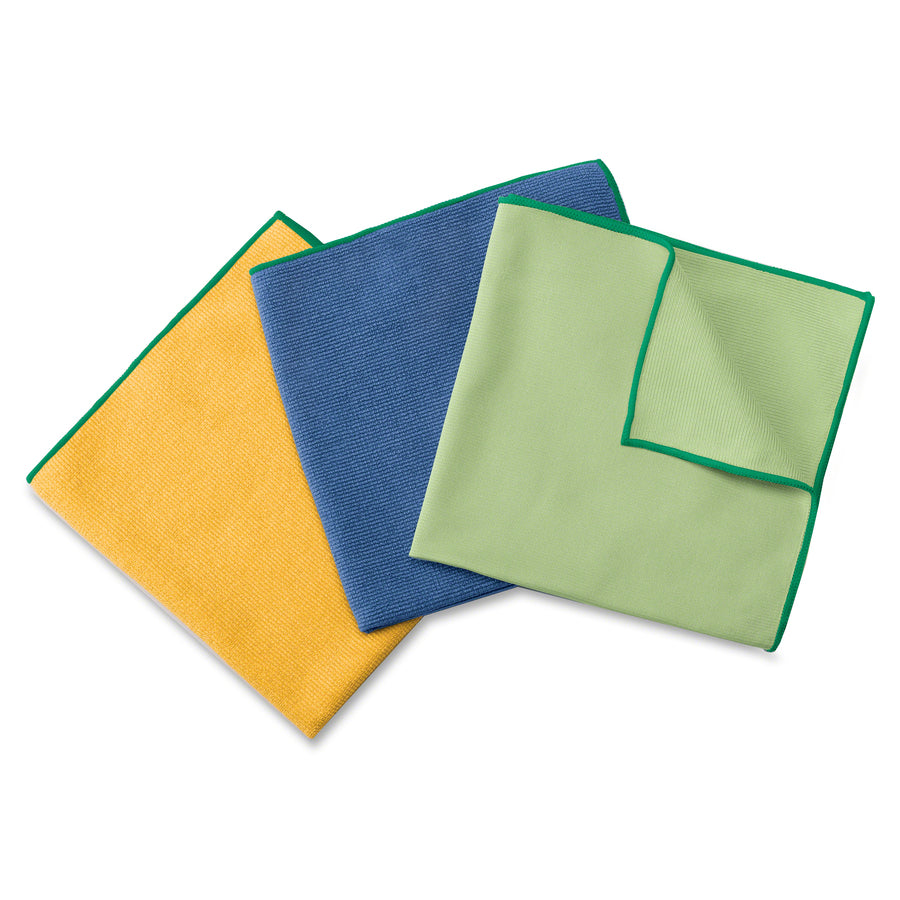 Microfiber Cloths, Reusable, 15.75 x 15.75, Green, 24/Carton