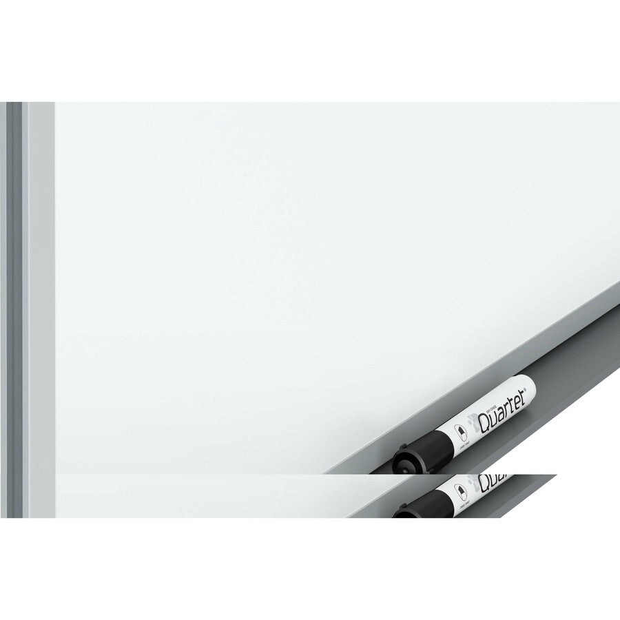 Quartet Standard DuraMax Magnetic Whiteboard - 72" (6 ft) Width x 48" (4 ft) Height - White Porcelain Surface - Silver Aluminum Frame - Rectangle - Horizontal/Vertical - Magnetic - Assembly Required - 1 Each - TAA Compliant