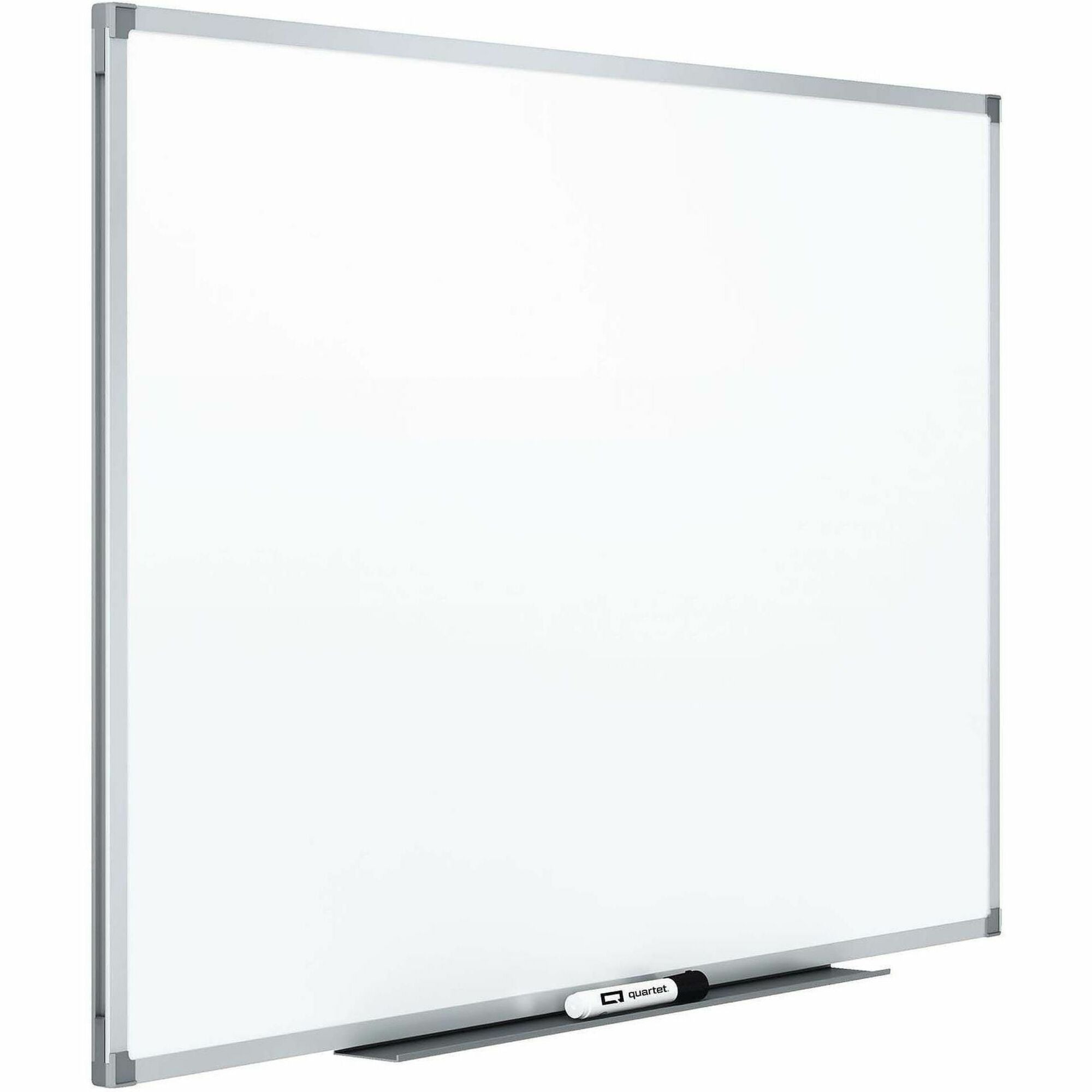 Quartet Standard DuraMax Magnetic Whiteboard - 96" (8 ft) Width x 48" (4 ft) Height - White Porcelain Surface - Silver Aluminum Frame - Rectangle - Horizontal/Vertical - Magnetic - Assembly Required - 1 Each - TAA Compliant