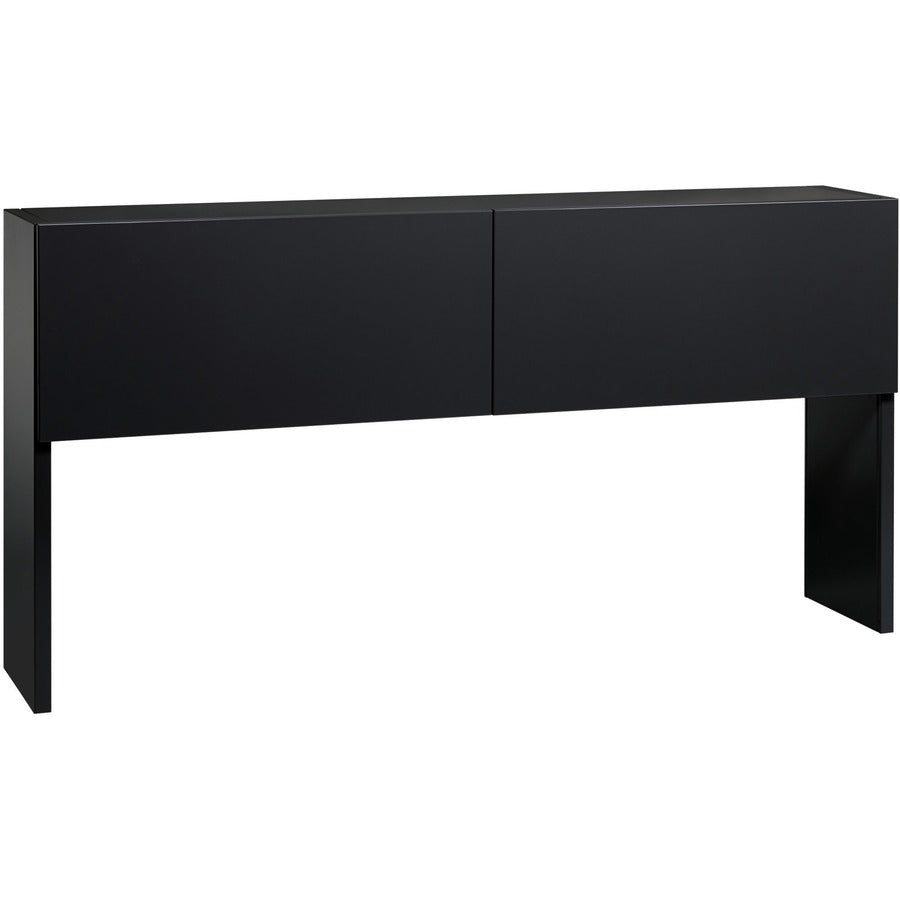 Lorell Fortress Modular Series Stack-on Hutch - 72" - Material: Steel - Finish: Black - Grommet, Cord Management