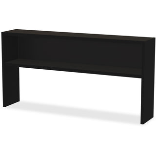 Lorell Fortress Modular Series Stack-on Hutch - 72" - Material: Steel - Finish: Black - Grommet, Cord Management