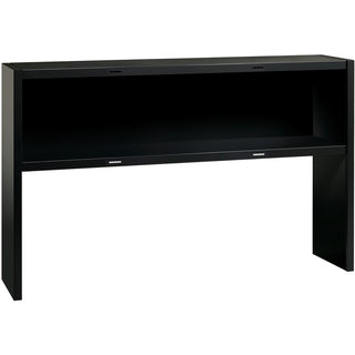 Lorell Fortress Modular Series Stack-on Hutch - 60" - Material: Steel - Finish: Black - Grommet, Cord Management