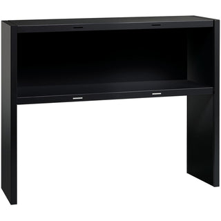 Lorell Fortress Modular Series Stack-on Hutch - 48" - Material: Steel - Finish: Black - Grommet, Cord Management
