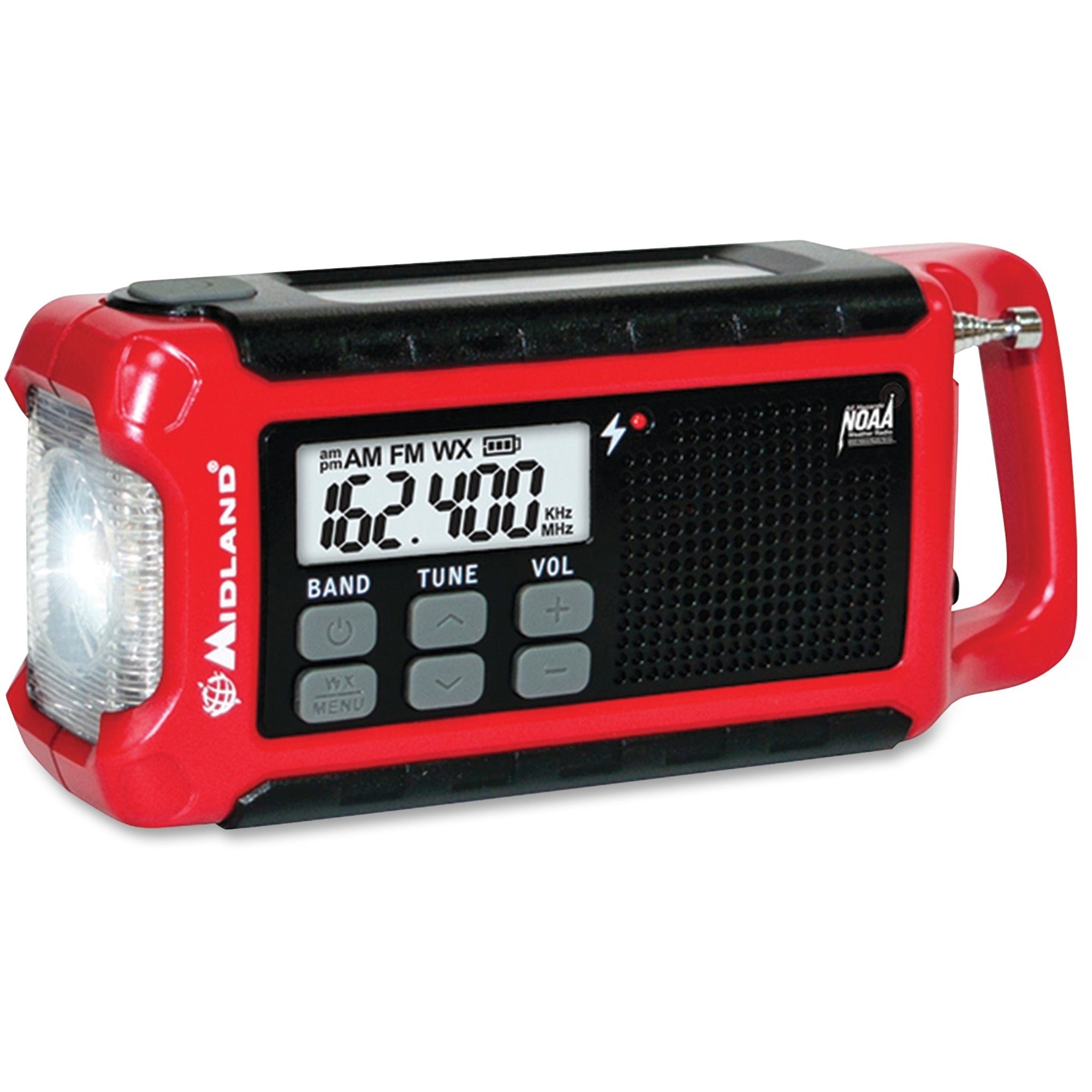 ER210 Weather Alert Radio, 25 Hour Run Time, Red - 1