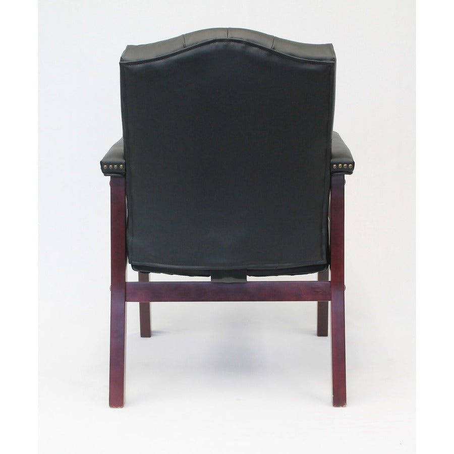 Boss Traditional Guest Chair - Black Vinyl Seat - Black Vinyl Back - 1 Each