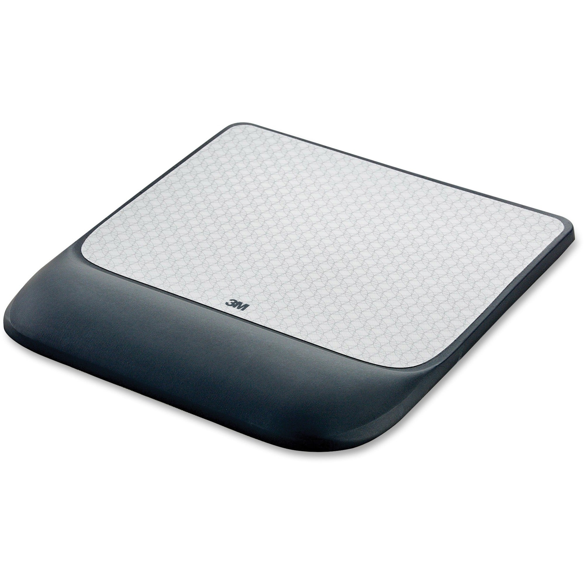 Mouse Pad with Precise Mousing Surface and Gel Wrist Rest, 8.5 x 9, Gray/Black