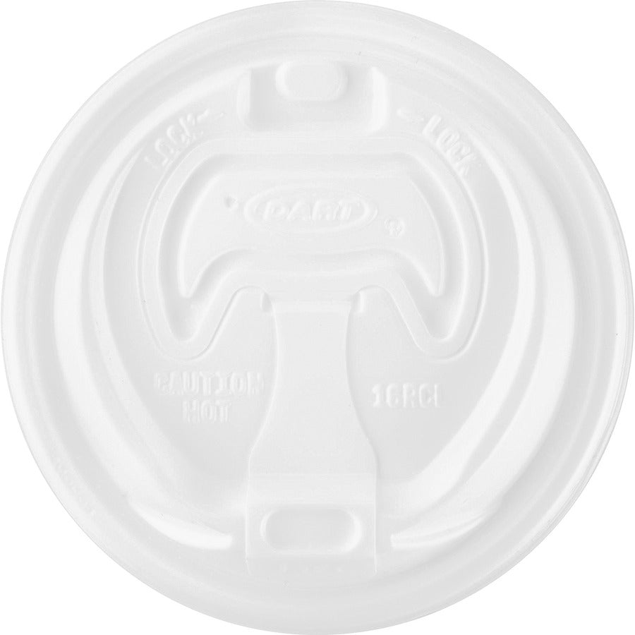 Dart Reclosable Hot Beverage Cup Lid - 100 Lids/Pack - 1000 / Carton - White